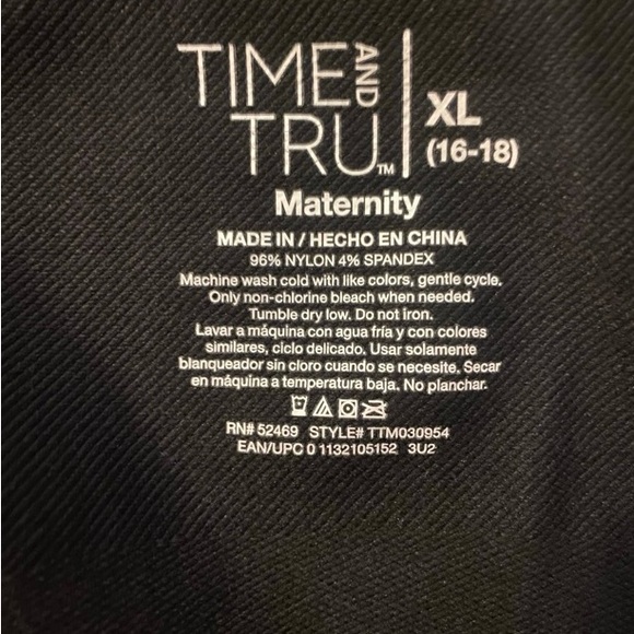 Time and Tru Maternity Leggings Size XL 16/18 - Picture 2 of 3